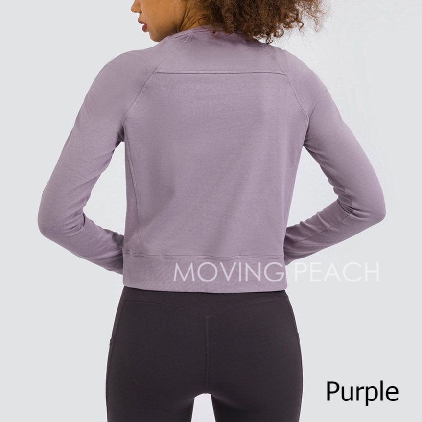 MOVING PEACH Women Yoga wear Loose Casual Sports Longsleeve BSV