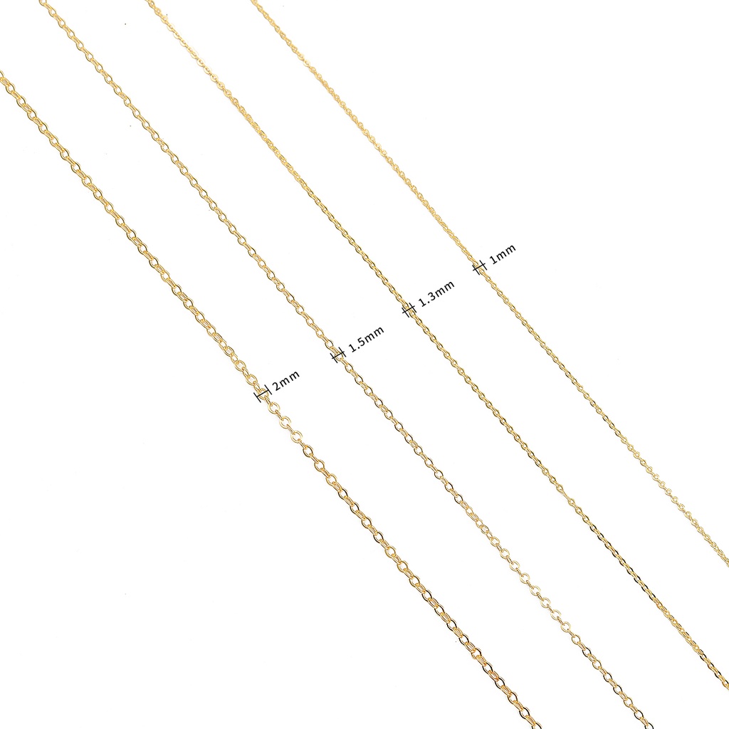 Chuỗi dây bằng đồng mạ vàng 18k rộng 1 mét dùng làm trang sức thủ công