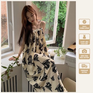 Đầm maxi hai dây đi biển form cánh dơi thời trang mùa hè cho nữ
