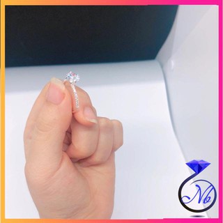 Nhẫn bạc đẹp 💖 Nhẫn ổ đá đơn giản thanh lịch cao cấp bạc 925