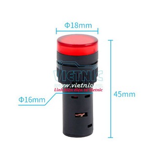 Đèn báo tín hiệu ad16-16c phi 16mm màu xanh, đỏ,vàng