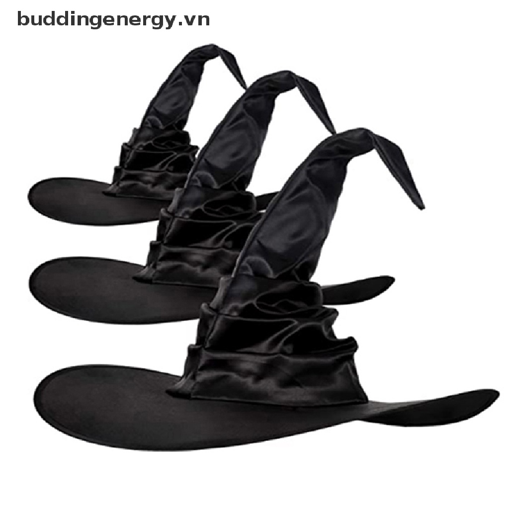 {BUDDI} Mũ Phù Thủy Màu Đen Gấp Góc Dành Cho Nam Nữ Dự Tiệc {BUDDI}