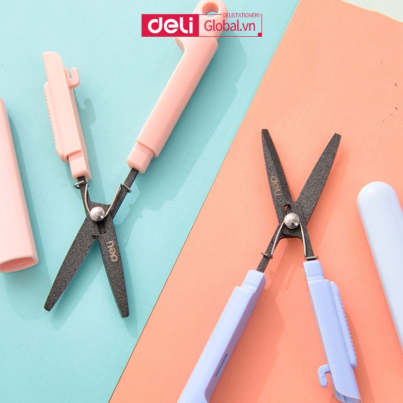 105mm Deli Handy Scissors - With Safety Lock, Small Portable Thích hợp cho trẻ em học tập Đồ dùng văn phòng
