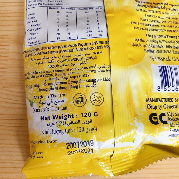 kẹo vi dứa muôi ( trái thơm ) thái lan 120 gram date 2021 | BigBuy360 - bigbuy360.vn