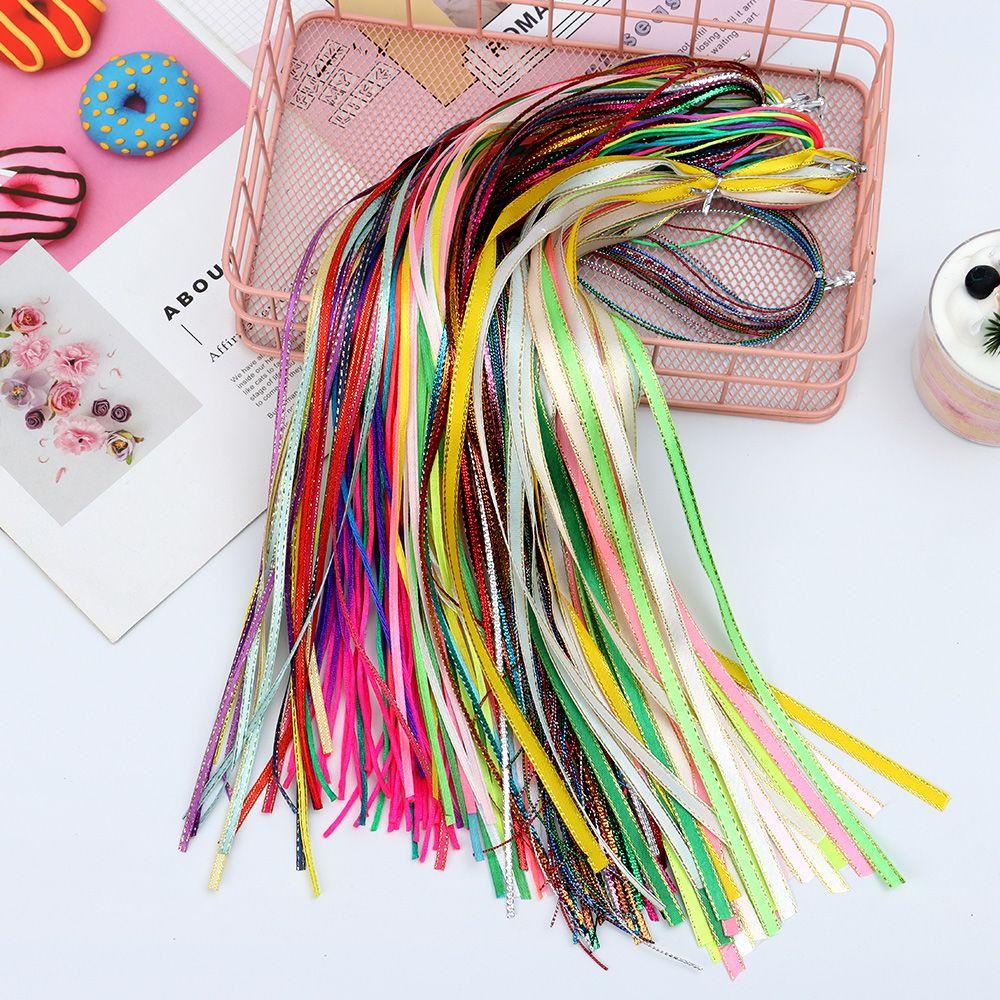 Dụng Cụ Tết Tóc Sợi Lụa Màu Cầu Vồng Chất Lượng Cao Dễ Thương