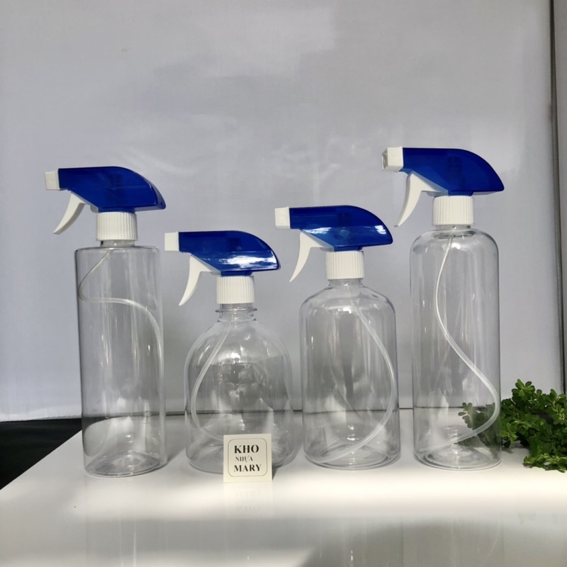 Bình nhựa trong 500ml xịt nước tưới cây / Xịt Cồn - Chai pet nhựa xịt Tóc bamber phun sương / vòi nhấn nhỏ giọt đựng