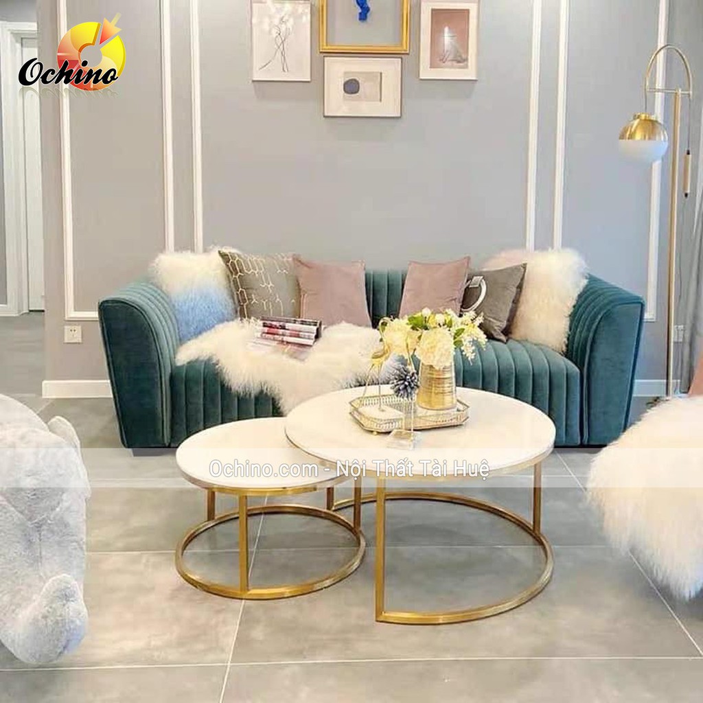 Bàn Trà Đôi mặt đá cao cấp để Sofa Phòng Khách và Quán ( Hàng có sẵn)
