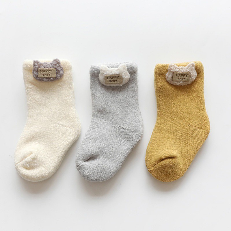 Set 3 Đôi Tất Chống Trượt Cho Bé Từ 1-3 Tuổi