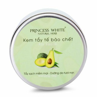 Kem tẩy tế bào chết da mặt trái bơ princess white hộp 100g