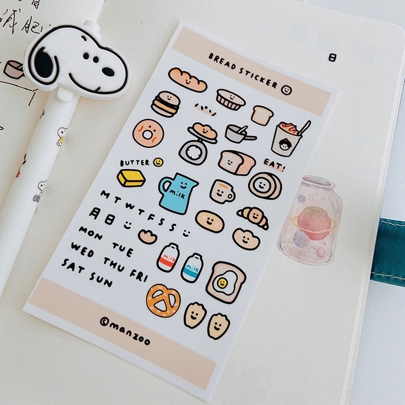 1 Bộ Sticker Hoạt Hình Phong Cách Hàn Quốc Dùng Trang Trí Diy