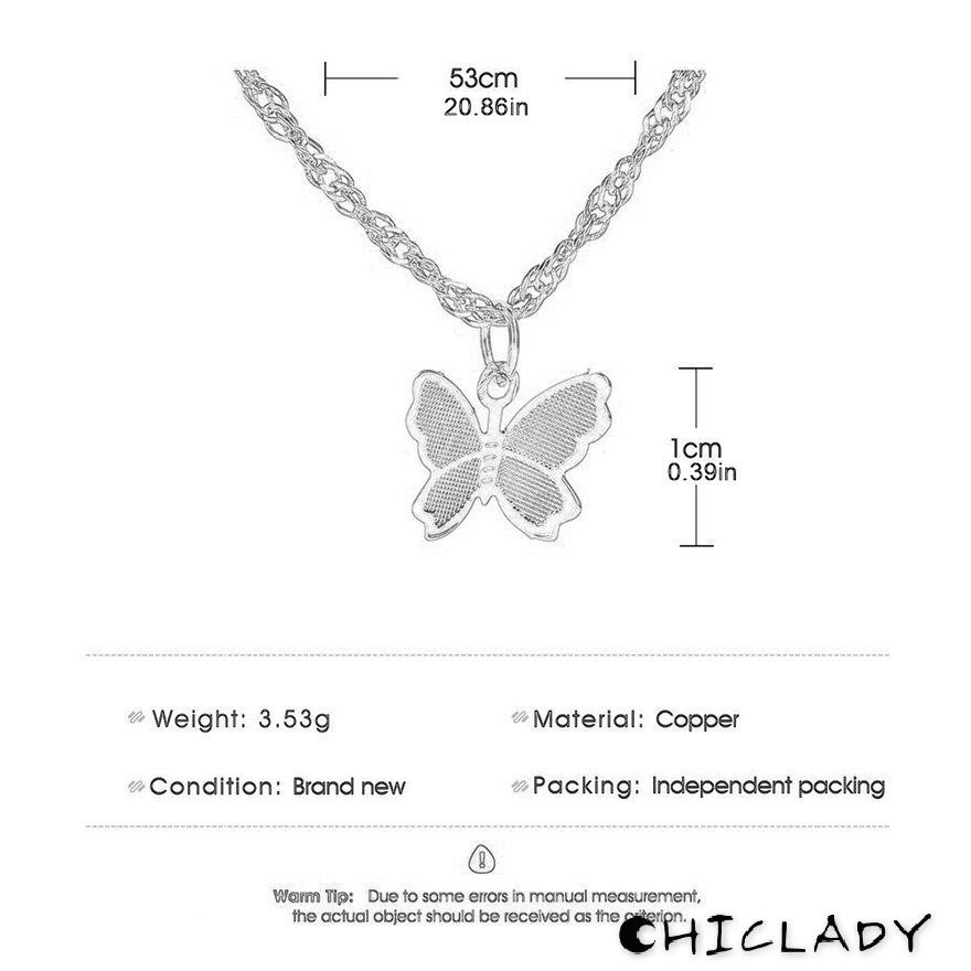 【miễn phí vận chuyển】Simple Alloy Butterfly Necklace Delicate Butterfly Clavicle Chain Personality