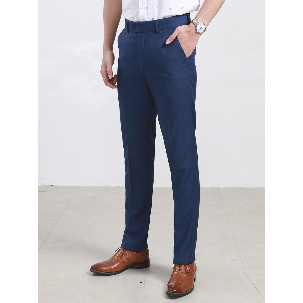 Quần Tây Nam Aristino ATR00208 Quần Âu Nam Màu Xanh Tím Than 26 Dáng Regular Fit Vải Polyester