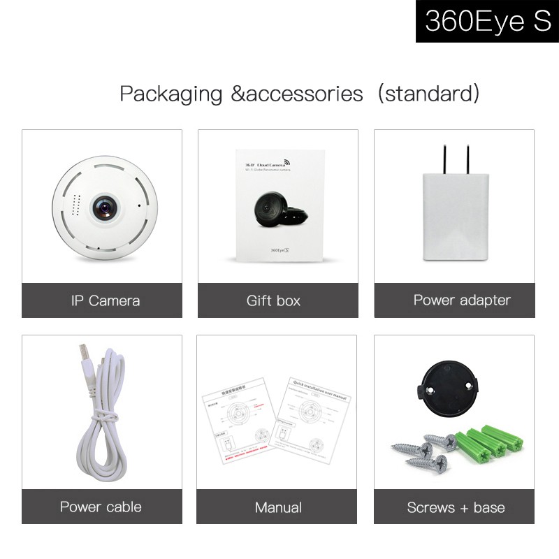 ✔✔ 360 Degree Home Security IP Camera 960P Smart Panorama IPC P2P Wireless Fisheye Lens CCTV Wifi Camera Baby Monitor 【Yuee】