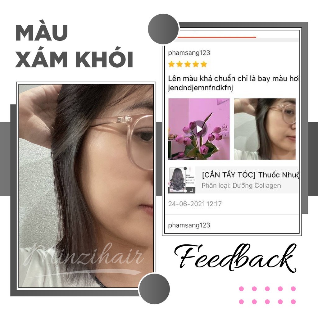 Thuốc Nhuộm Tóc Màu Xám Khói | Cần Tẩy Tóc Nâng Tone Mạnh - shop hair