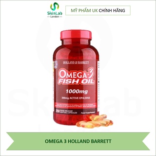 Viên dầu cá đẹp da, tốt cho tim mạch Omega 3 Fish Oil Holland Barrett (Bill Anh)