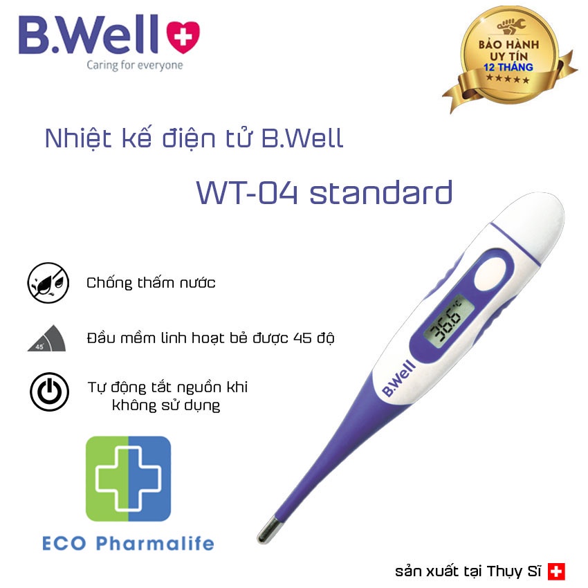 Nhiệt kế điện tử B.Well Swiss WT-04 standard, đo nhiệt độ nhanh và chính xác