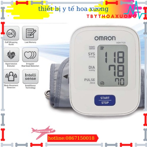 Máy đo huyết áp Omron HEM 7120, máy đo huyết áp bắp tay tự động.