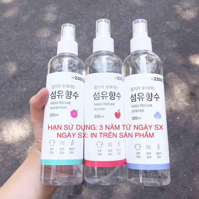 XỊT THƠM FREESHIP XỊT THƠM QUẦN ÁO FABRIC PERFUME HÀN QUỐC 250ml
