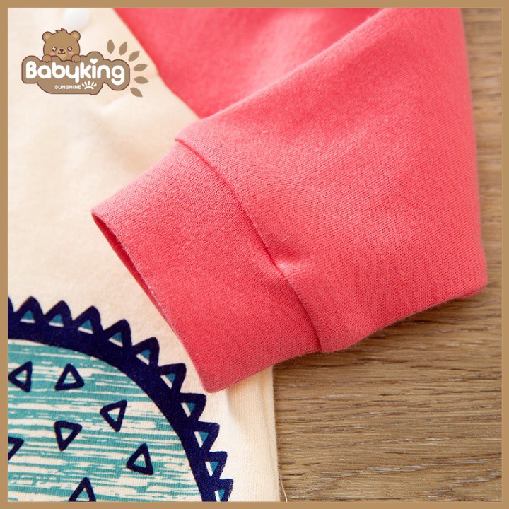 BodySuit giáng sinh noel cho bé,áo liền quần dễ thương dài tay kiểu khủng long tím đỏ (2356),cotton 100%,Aiueo Nhật.