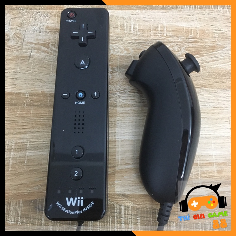 Điều khiển Wii Remote tích hợp Motion Plus và Nunchuck cho máy chơi game, hàng zin chuẩn nhạy