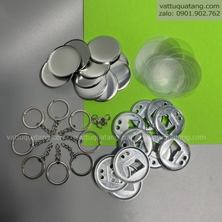 Combo 50 cái Phôi móc khóa huy hiệu khui bia kim loại 4.4cm