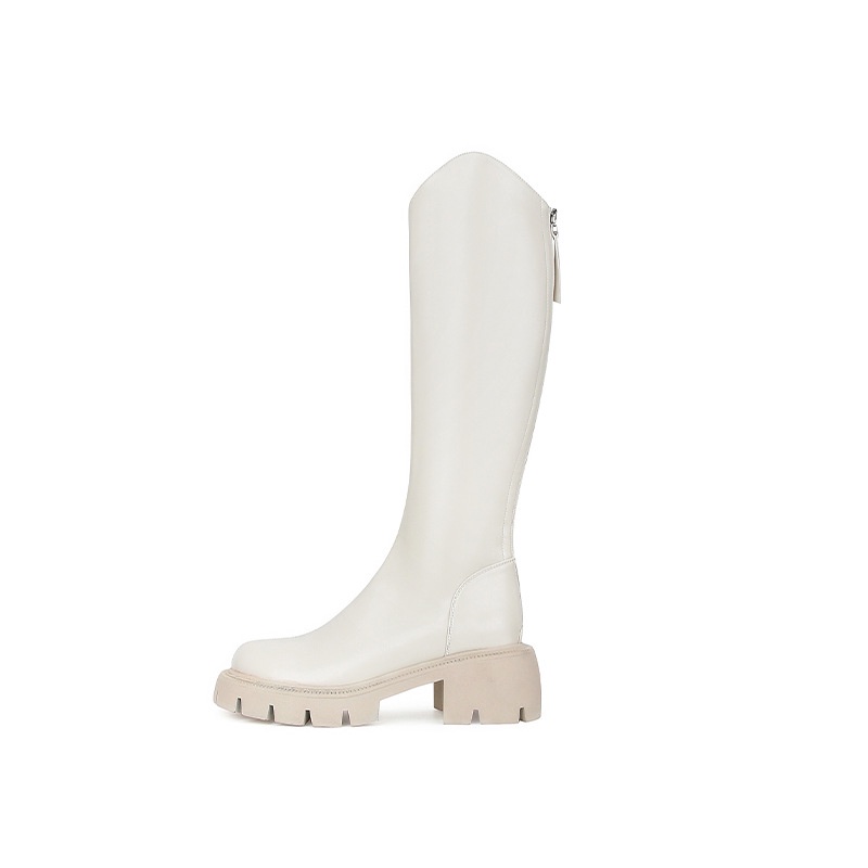 Giày Bốt Cao Gót Mũi Tròn Đế Dày Phong Cách Hàn Quốc Thời Trang Mùa Đông Mới 2022