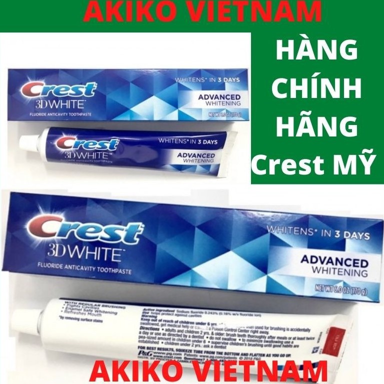 Kem đánh răng ❤ FREESHIP ❤ Kem đánh răng Crest 3D White Advanced Whitening 158g – Kem đánh răng cres