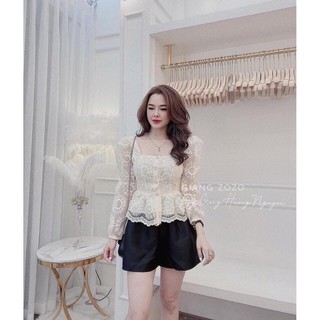 Áo sơ mi ren hai lớp hàng thiết kế