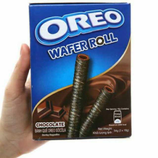 Bánh quế Oreo Wafer Roll. Hộp 3 gói 6 bánh 54g. Có đủ vị: vani, sô