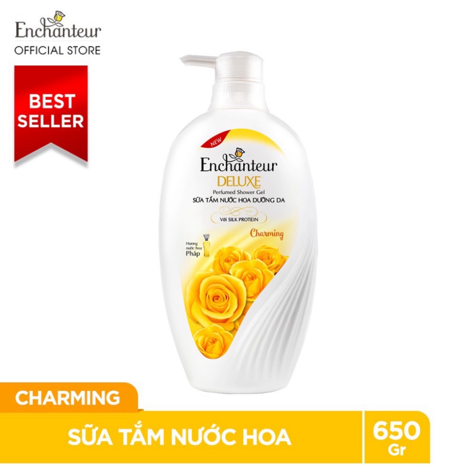 Combo 2 chai Dầu Gội và Sữa tắm nước hoa Enchanteur Charming 650g/Chai