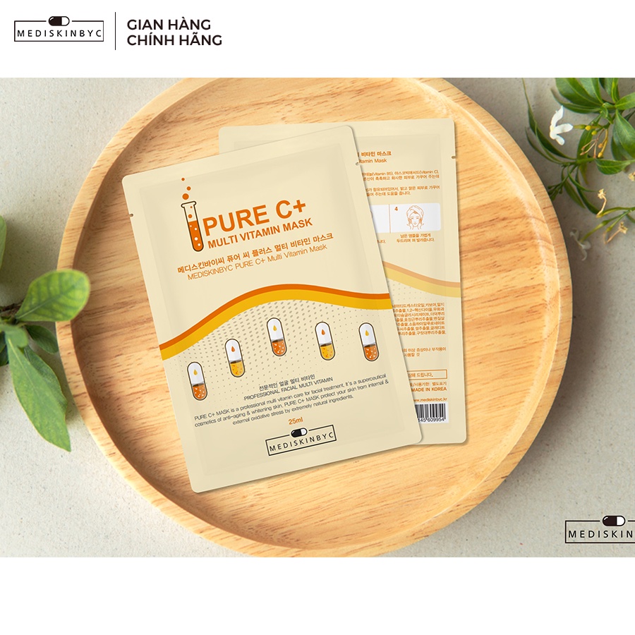 Mặt Nạ Vitamin C Tổng Hợp PURE C+ Mediskinbyc 25ml Dưỡng Trắng, Mờ Thâm, Cấp Ẩm