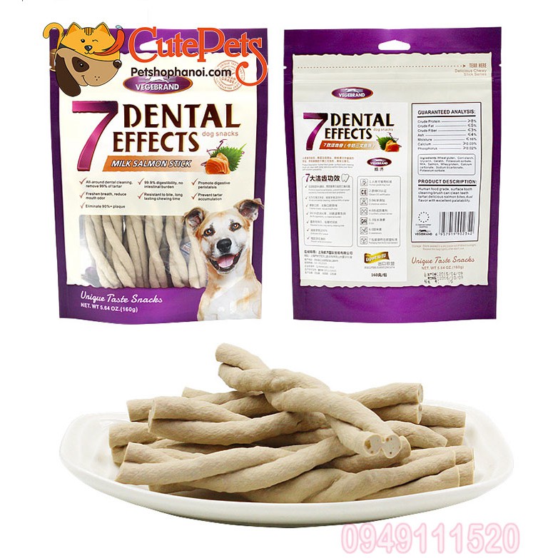 Xương gặm cho chó xương 7 Dental Gói 160g gặm sạch răng thơm miệng cho cún - Cutepets