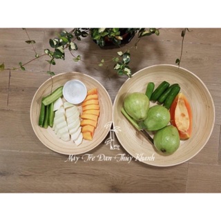 Bát tre ép tròn đựng hoa quả bánh kẹo