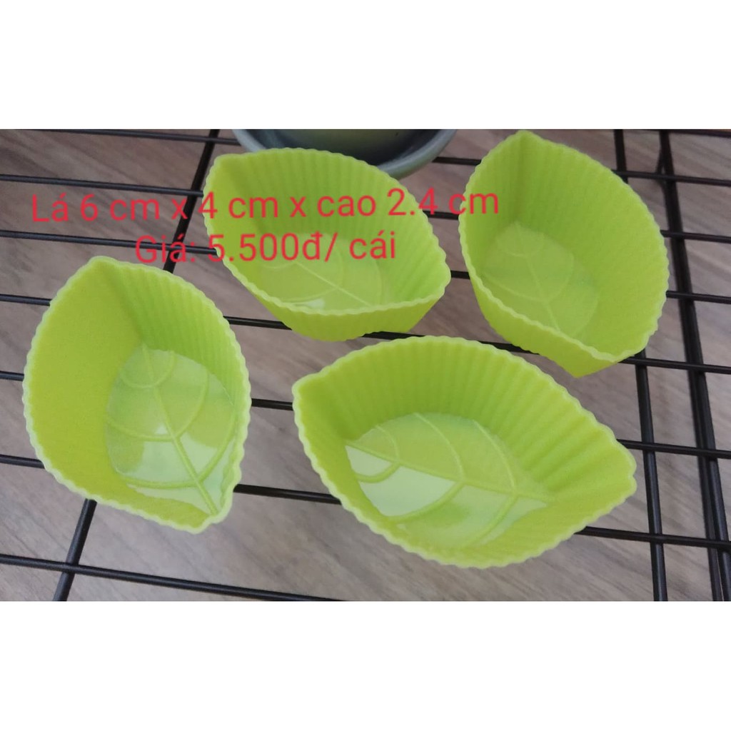 Combo 10 khuôn silicon hình chiếc lá, kích thước 6cm x 4 cm x cao 2.4 cm - màu ngẫu nhiên
