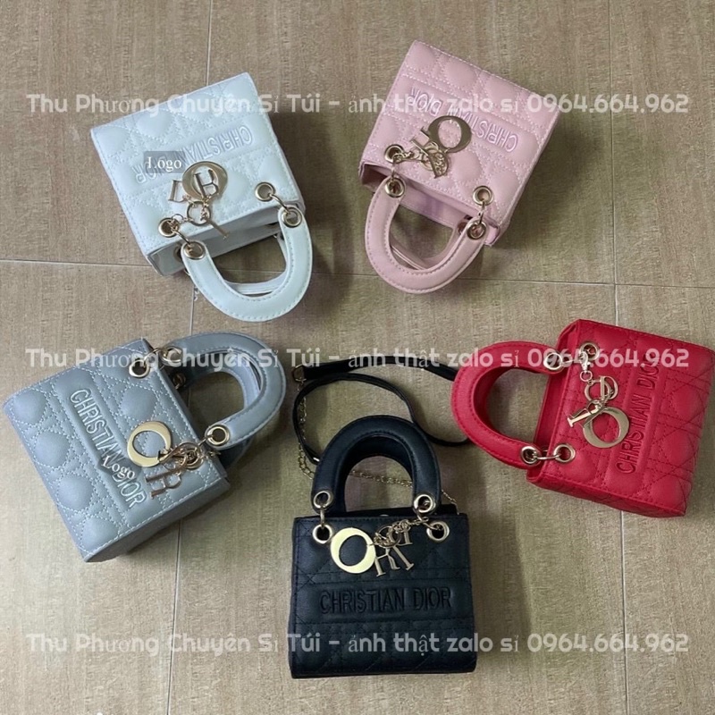 [Bán Rẻ Lấy 5*] Túi đi.or mẫu mới nhất  Túi vuông trần ô da lỳ size 20 cm sang chảnh, tặng kèm chùm tag treo (ảnh thật)