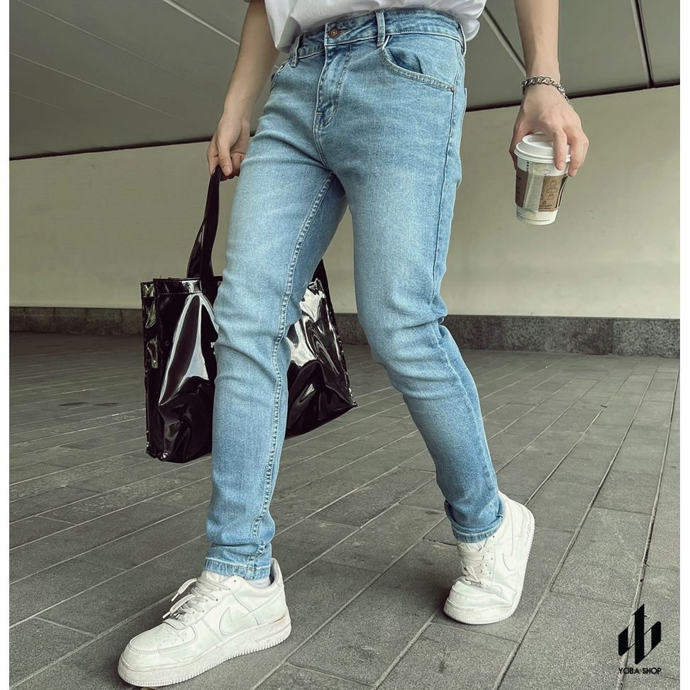 {Freeship + Voucher 20k} QUẦN JEANS DÀI NAM SLIMFIT MÀU XANH WASH BẠC TRƠN SIÊU XỊN ĐẸP (ẢNH THẬT 100% - BAO ĐỔI TRẢ)134