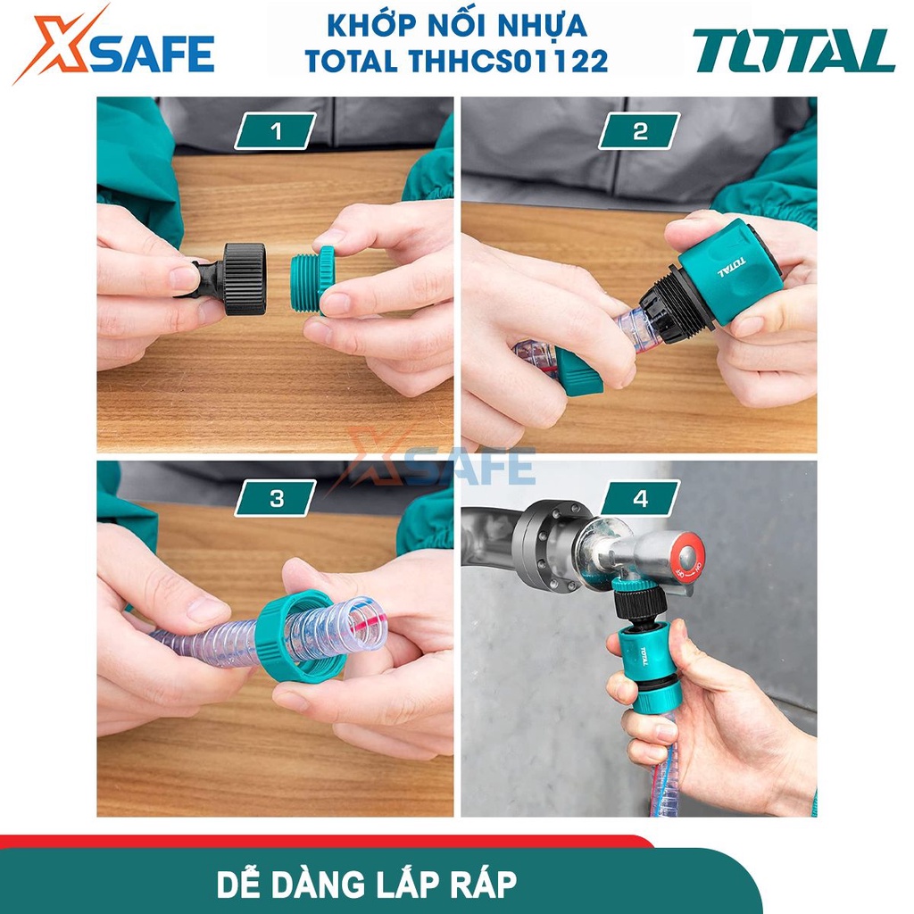 Khớp nối ống nước TOTAL THHCS01122 kích thước 1/2 inch 24g, chất liệu: ABS, PP, POM - chính hãng