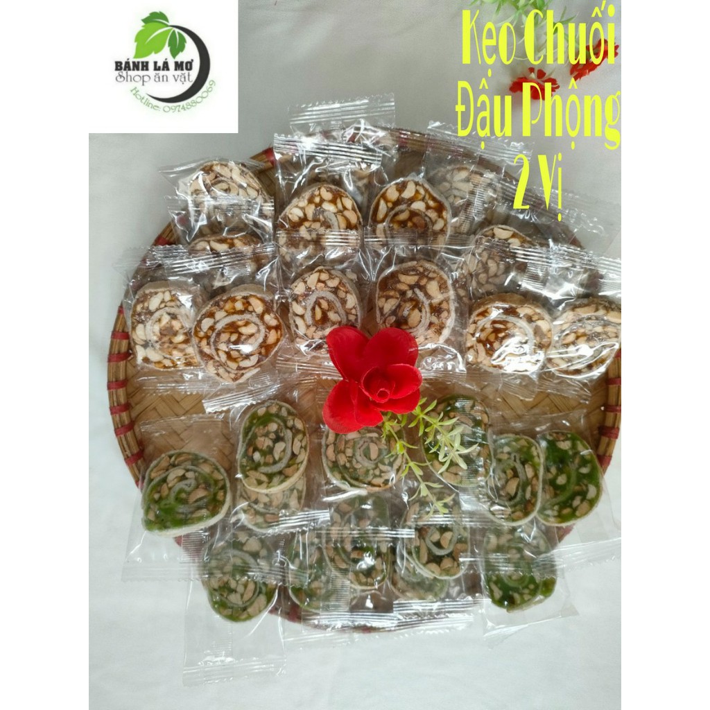 500GR KẸO CHUỐI ĐẬU PHỘNG 2 VỊ BẾN TRE- BÁNH LÁ MƠ SHOP