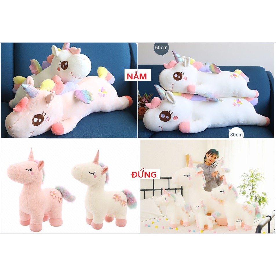 Thú bông quà tặng cho bé ngựa unicorn nhiều mẫu