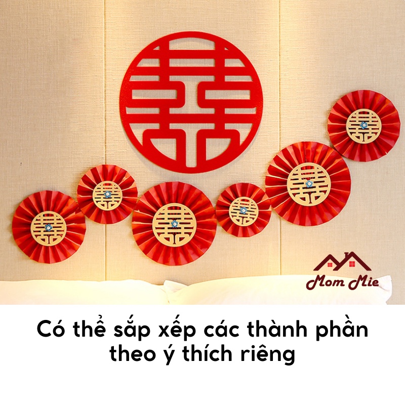 [MỚI] Set trang trí phông nền đám cưới vải nỉ đỏ thắm, tinh xảo, nổi bật - LD019