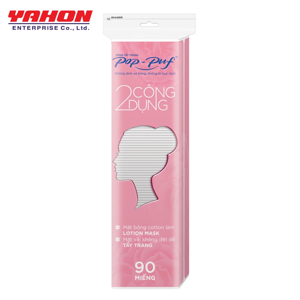 Bông tẩy trang 2 công dụng bao Zipper 90 miếng/bao