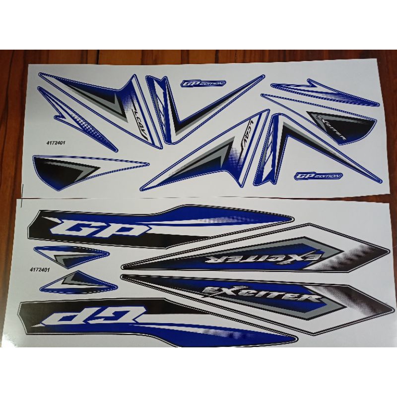 Bộ tem Exciter 2010 màu trắng xanh GP hàng thiết kế