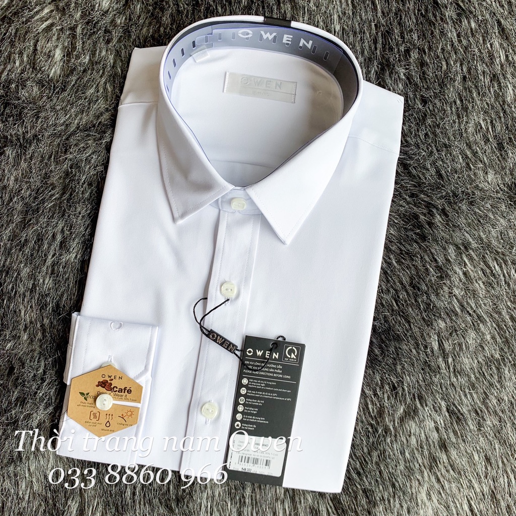 OWEN - Áo sơ mi trắng dài tay Owen chất Cafe  - Áo sơ mi trắng dài tay