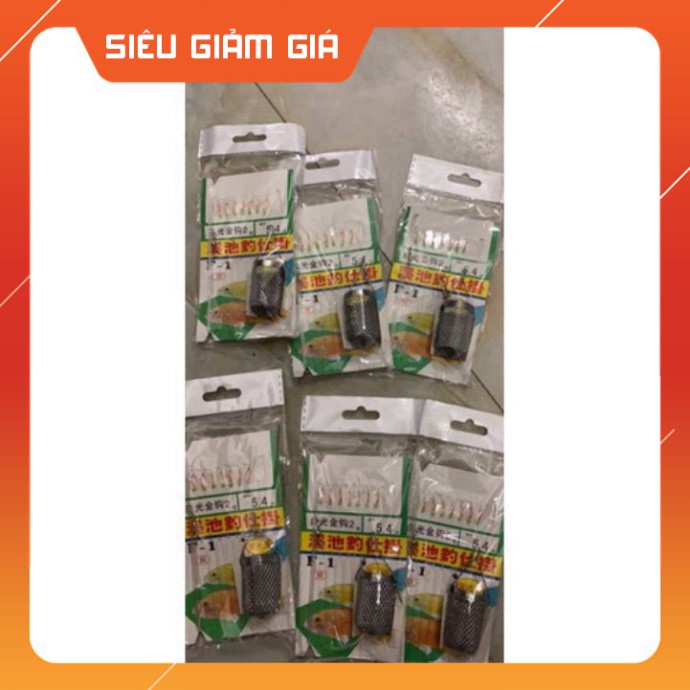 [Combo]  [Combo] Bộ Thẻo 7 lưỡi câu cá mương hồ siêu nhạy có rọ sắt [Giá rẻ] [Giá rẻ]