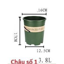 Chậu Monrovia Size 1 16,5x17cm - Chậu nhựa trồng cây chuyên dùng trồng Hoa Hồng và các loại hoa kiểng
