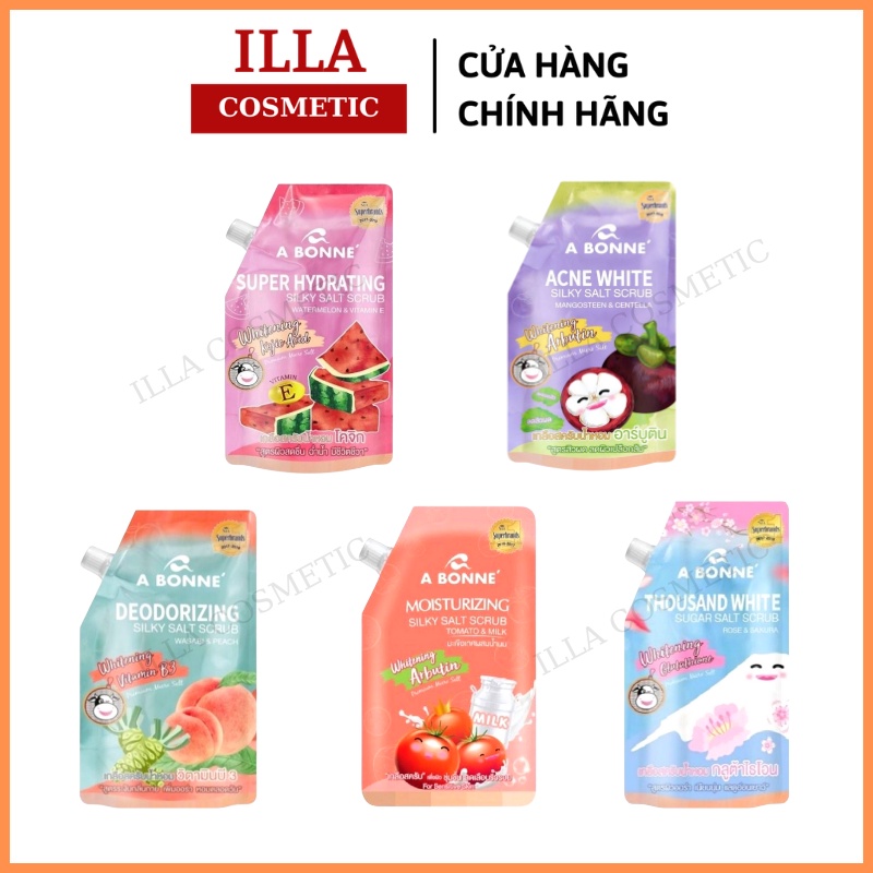 Muối Tắm Bò Thái Lan Cao Cấp ABONNE Hương Hoa Quả Tẩy Tế Bào Chết Túi 350gr