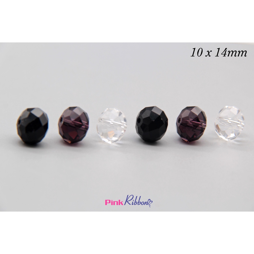Set 10 hạt - Hạt pha lê bánh cam cỡ lớn 10 x 14mm