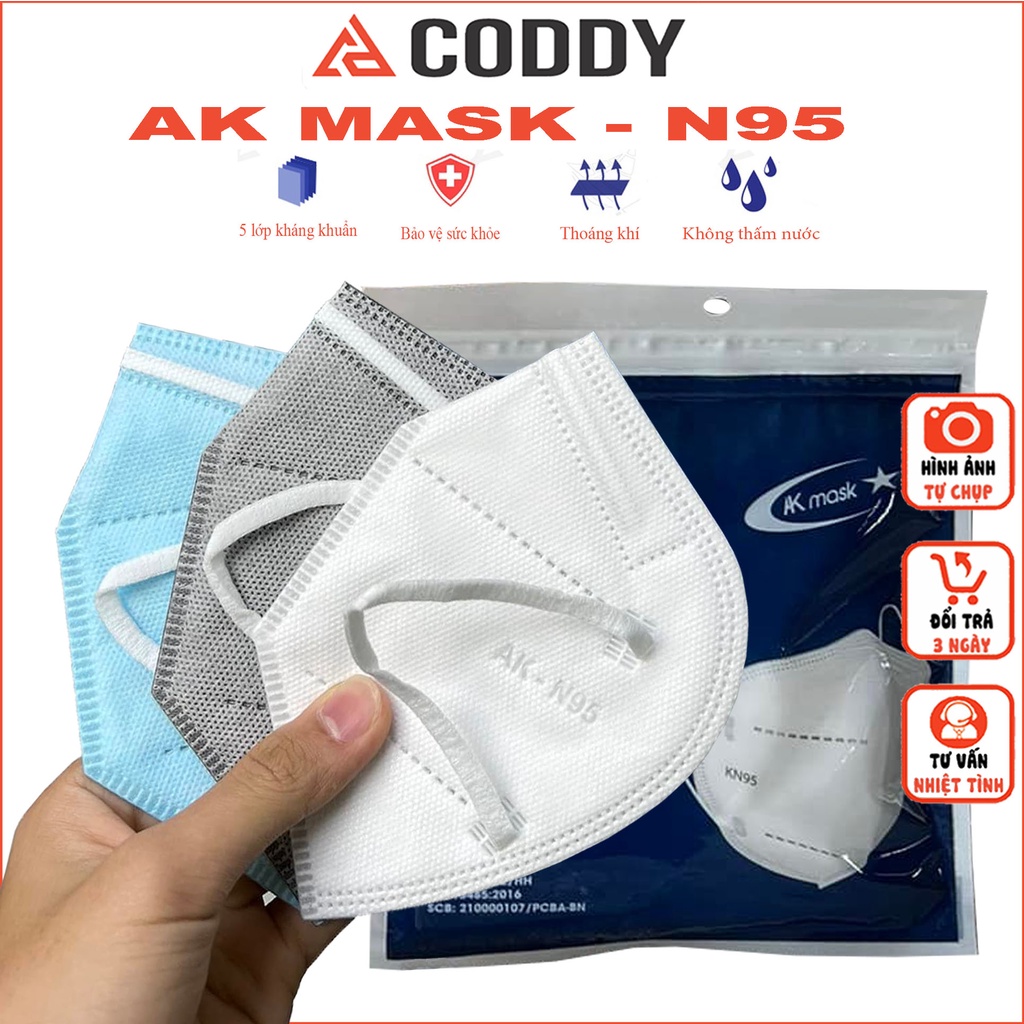 Set 50 chiếc khẩu trang N95 không van vải không dệt, khẩu trang y tế 5 lớp, kháng khuẩn chống bụi mịn chất lượng cao