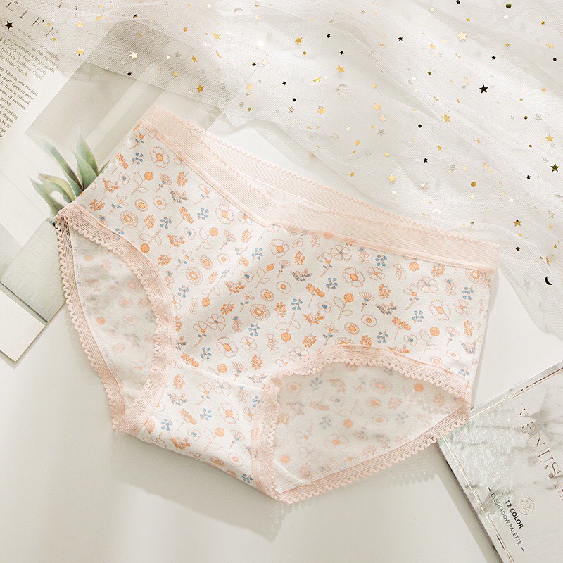 Quần Lót Nữ - Quần lót Nữ Cotton cao cấp mềm mịn viền ren thiết kế họa tiết DAN STORE MÃ 0742