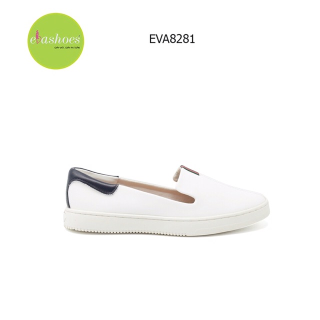 Giày Slip On Đế Bệt Evashoes - EVA8281(Màu Đen, Kem, Trắng)